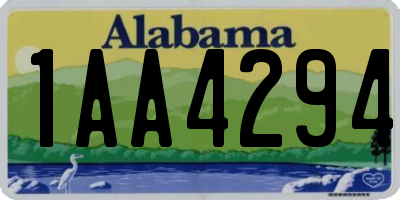 AL license plate 1AA4294
