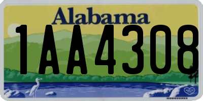 AL license plate 1AA4308
