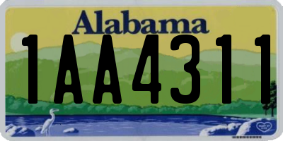 AL license plate 1AA4311