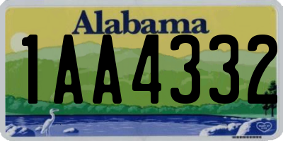 AL license plate 1AA4332