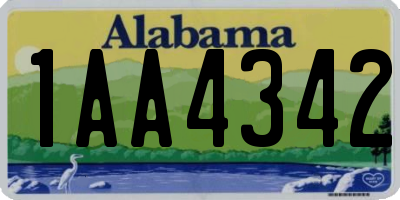 AL license plate 1AA4342