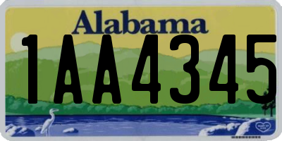 AL license plate 1AA4345