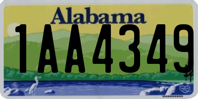 AL license plate 1AA4349