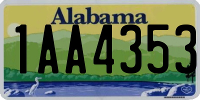 AL license plate 1AA4353