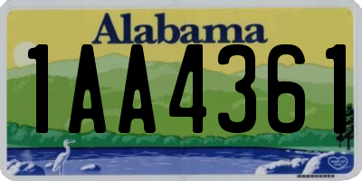AL license plate 1AA4361