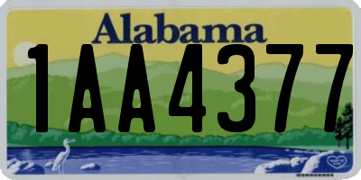 AL license plate 1AA4377