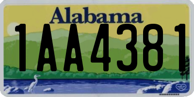 AL license plate 1AA4381