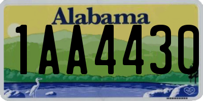AL license plate 1AA4430