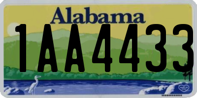 AL license plate 1AA4433
