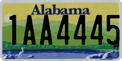 AL license plate 1AA4445