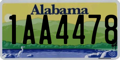 AL license plate 1AA4478