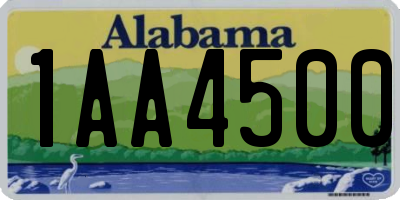 AL license plate 1AA4500
