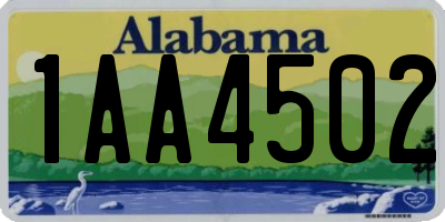 AL license plate 1AA4502