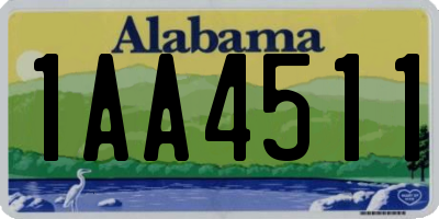 AL license plate 1AA4511