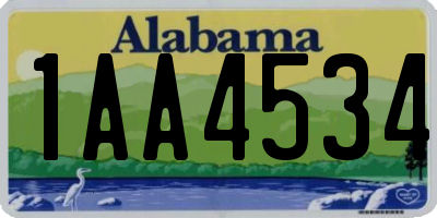 AL license plate 1AA4534