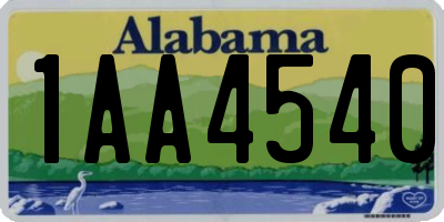 AL license plate 1AA4540