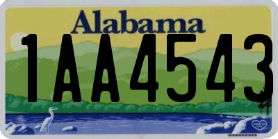 AL license plate 1AA4543