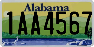 AL license plate 1AA4567