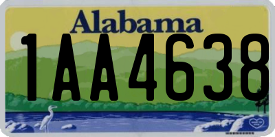 AL license plate 1AA4638