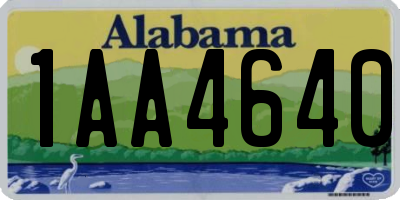 AL license plate 1AA4640
