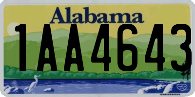 AL license plate 1AA4643