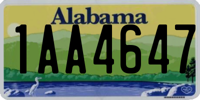 AL license plate 1AA4647
