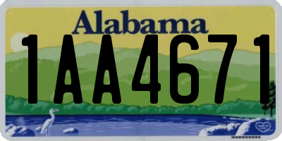 AL license plate 1AA4671