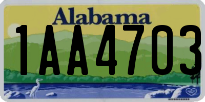AL license plate 1AA4703