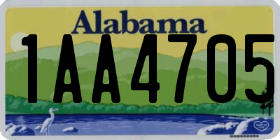 AL license plate 1AA4705