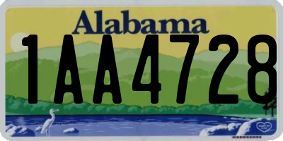AL license plate 1AA4728