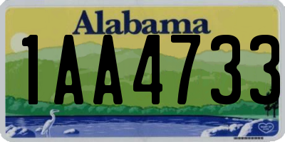 AL license plate 1AA4733