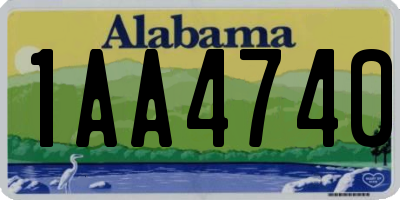 AL license plate 1AA4740