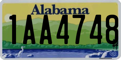 AL license plate 1AA4748