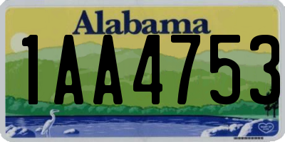 AL license plate 1AA4753