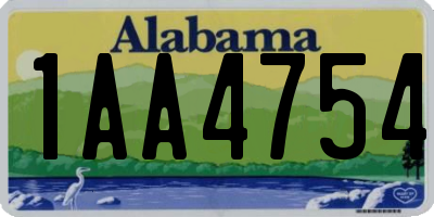 AL license plate 1AA4754