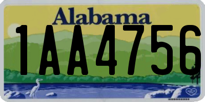 AL license plate 1AA4756