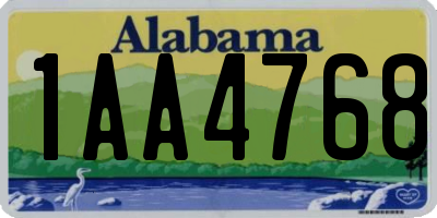 AL license plate 1AA4768