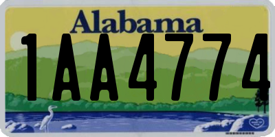 AL license plate 1AA4774