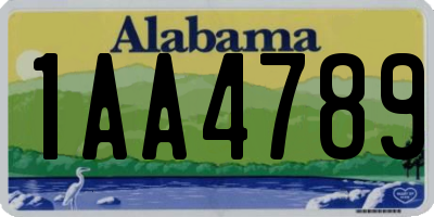 AL license plate 1AA4789