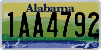 AL license plate 1AA4792
