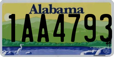 AL license plate 1AA4793