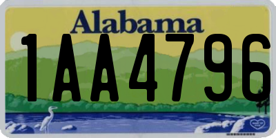 AL license plate 1AA4796