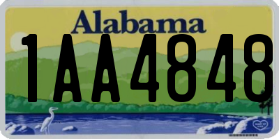AL license plate 1AA4848