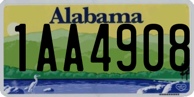 AL license plate 1AA4908