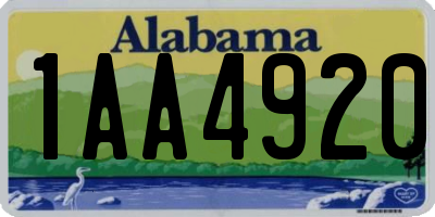 AL license plate 1AA4920