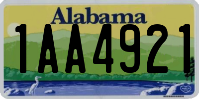 AL license plate 1AA4921