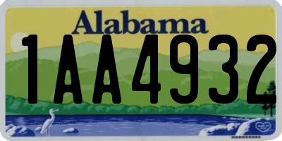 AL license plate 1AA4932