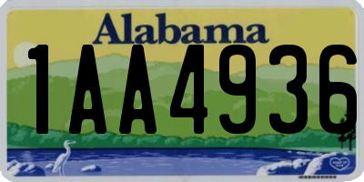 AL license plate 1AA4936