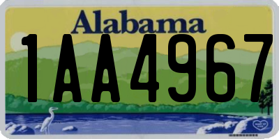 AL license plate 1AA4967
