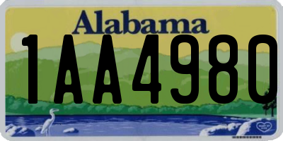 AL license plate 1AA4980